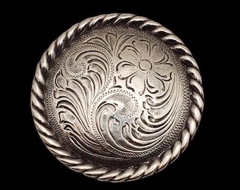 2-3/8" Floral Rope Edge HRSP Screw-back Concho