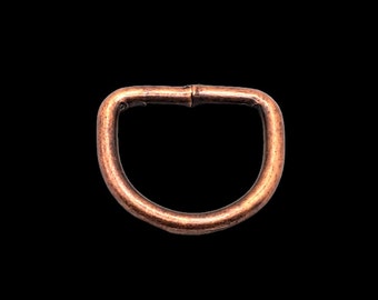 3/4" D-Rings Pack of 10 -- Antique Copper