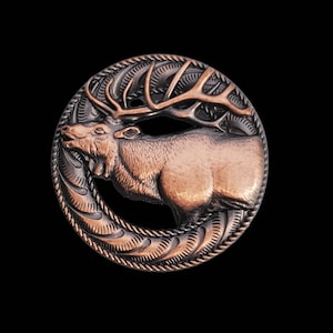 1-3/8" Bugling Elk Screw-back Concho ACP
