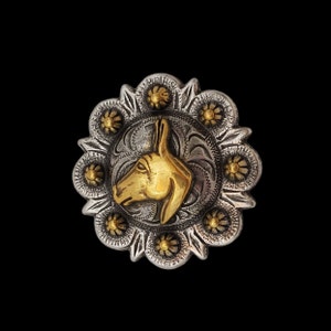 1-1/2&quot; Mule head berry Screwback Concho HRSPGP
