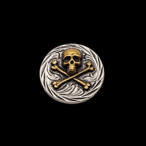 1" Skull and Bones HRSPGP Screwback Concho