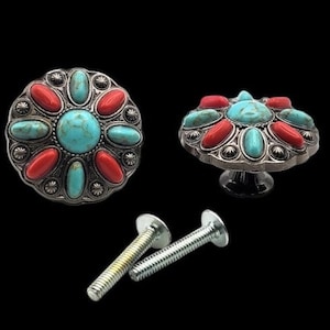 Painted Desert cabinet knobs (pair) antique nickel