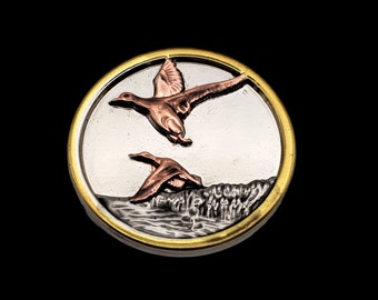 Tri Color Ducks Screw-back Concho