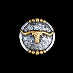 1&quot; Gold Stock Show Steerhead Screw-back Concho