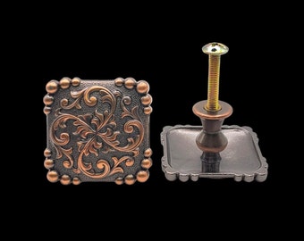 Yuma cabinet knobs (pair) antique copper