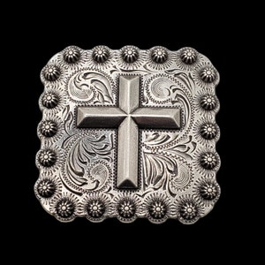2-1/4&quot; Square Crossberry HRSP Screwback Concho