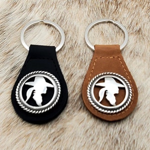 Cowgirl Silhouette Key Fob