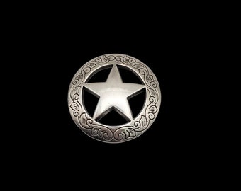 7/8" sterconcho met gegraveerde rand HRSP-concho met geschroefde achterkant