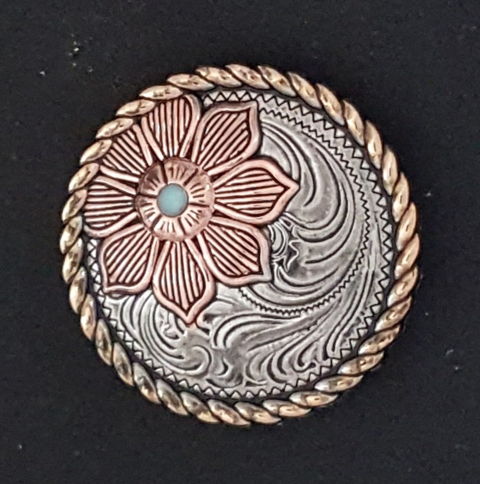 Saddle Concho set Antique nickel copper brass and a spot of Etsy