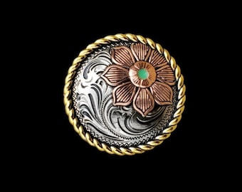 1-1/2" Tri Color screw back concho