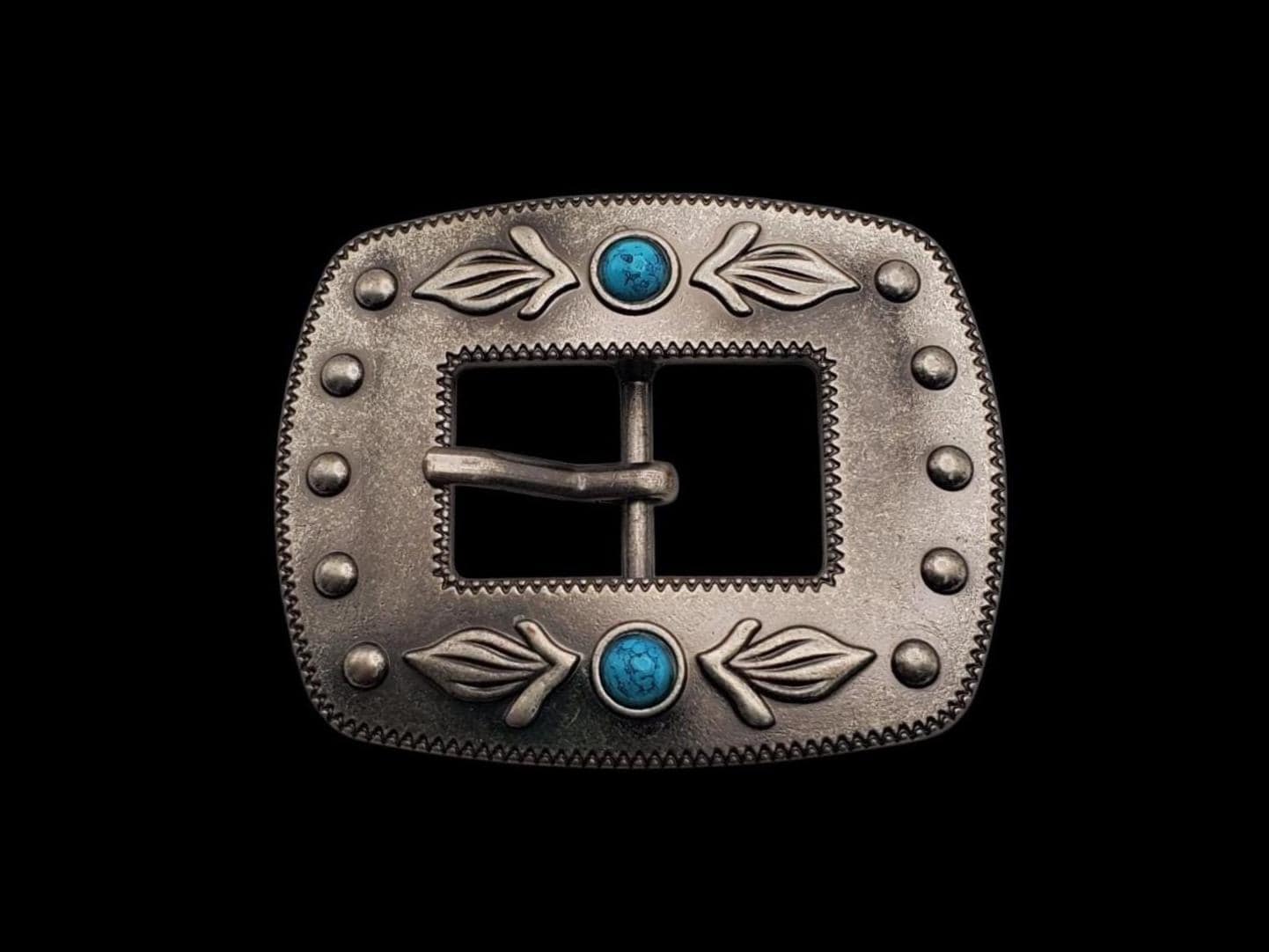 Appaloosa Brown Leather Studded Belt Silver “Agate” Buckle Durango Belt Buckle - Etsy main image 2