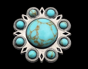 1-1/4" Turquoise Cabochon Berry Concho