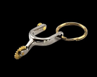 Nickel and brass plated spur key ring NP