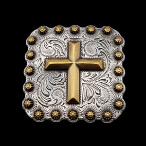 2-1/4&quot; Square Crossberry HRSPGP Screwback Concho