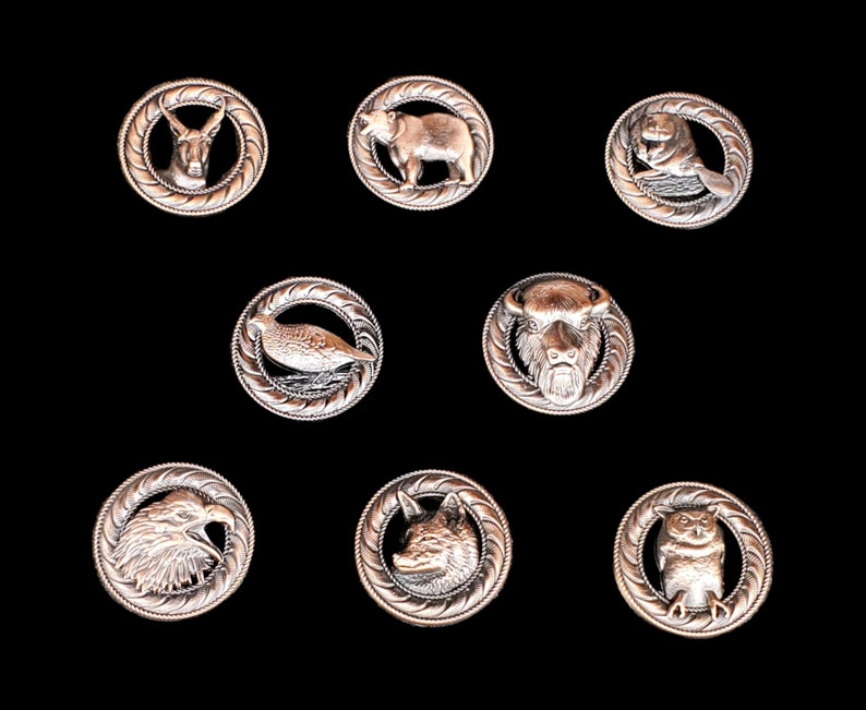 Wood Badge Critters Conchos Antique Copper Etsy