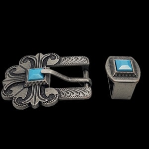 3/4 ""Los Alamos Schnalle und Halter Antique Nickel."