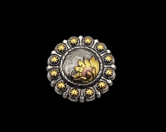 1&quot; Tri-color Sunflower Berry screw back concho