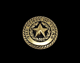 1" Texas State Seal vergulde concho met schroefsluiting