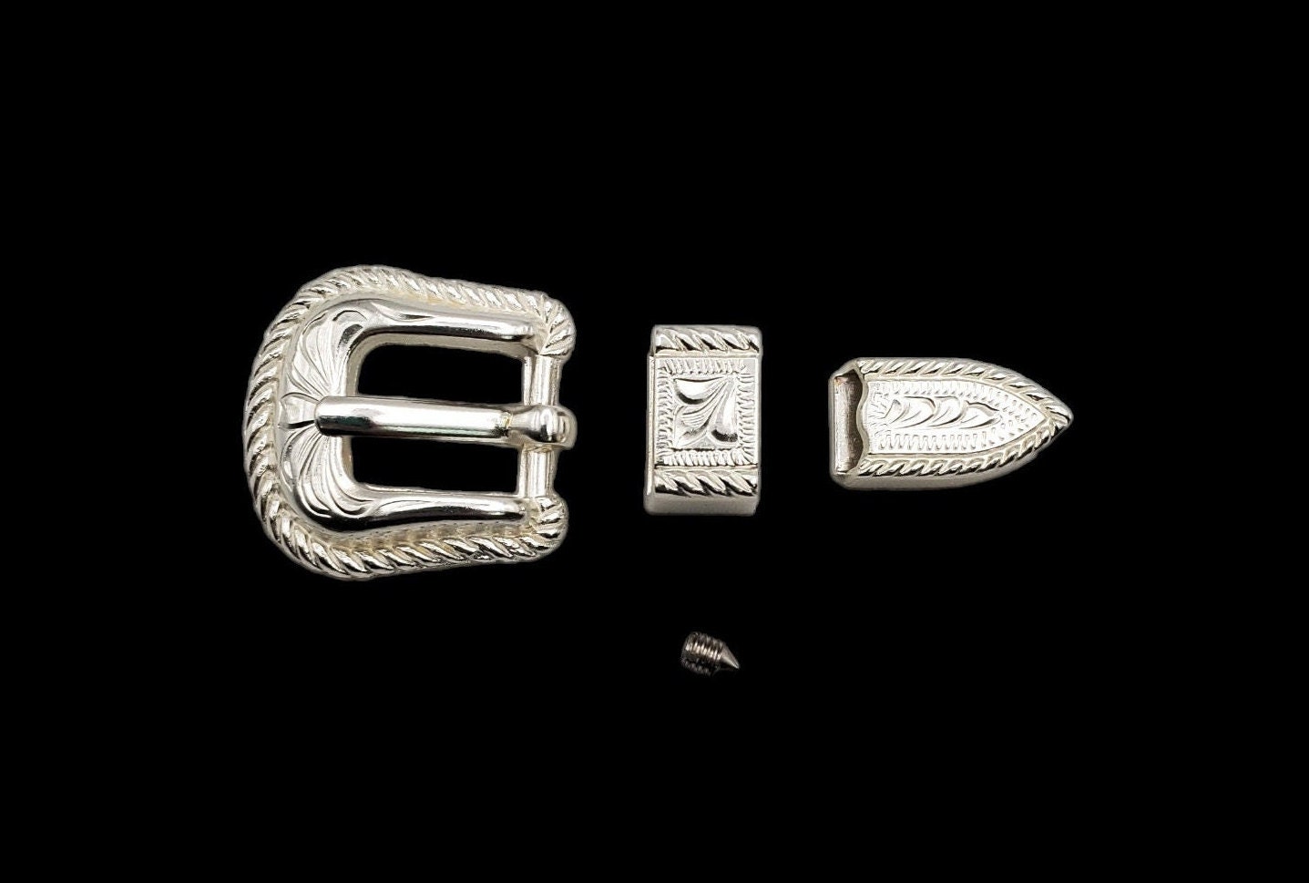 Sterling Silver and Gem Inlay Geometric Women\'s Belt Buckle TSF Sterling Silver Multi-Stone Micro Inlay Belt Buckle  main image 4