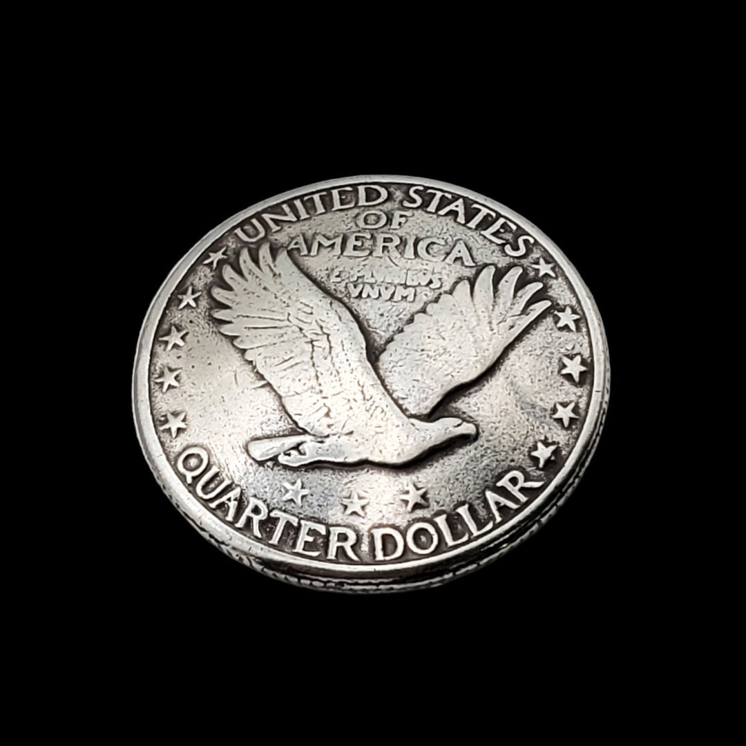 Flying Eagle Quarter Flat Back Screwback Concho pair Etsy