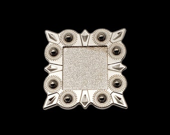 1-1/4" Square Berry Blank Screwback Concho - Nickel Plated