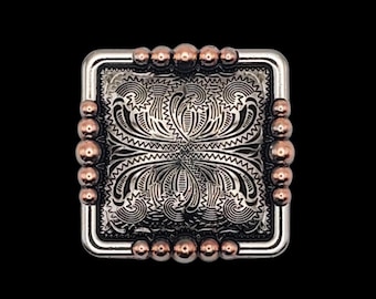 1 1/2" Stock Show Square NP/CP Screwback Concho
