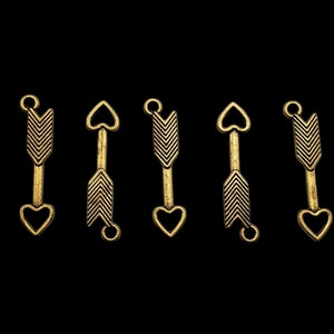 1-1/8&quot; Cupids Arrows Charms (5 pkg)