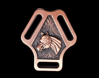 Collier Accessorize Motif Cheval Et Carreaux - Cuivre Et Plaid Rouge - Neuf Sans Emballage