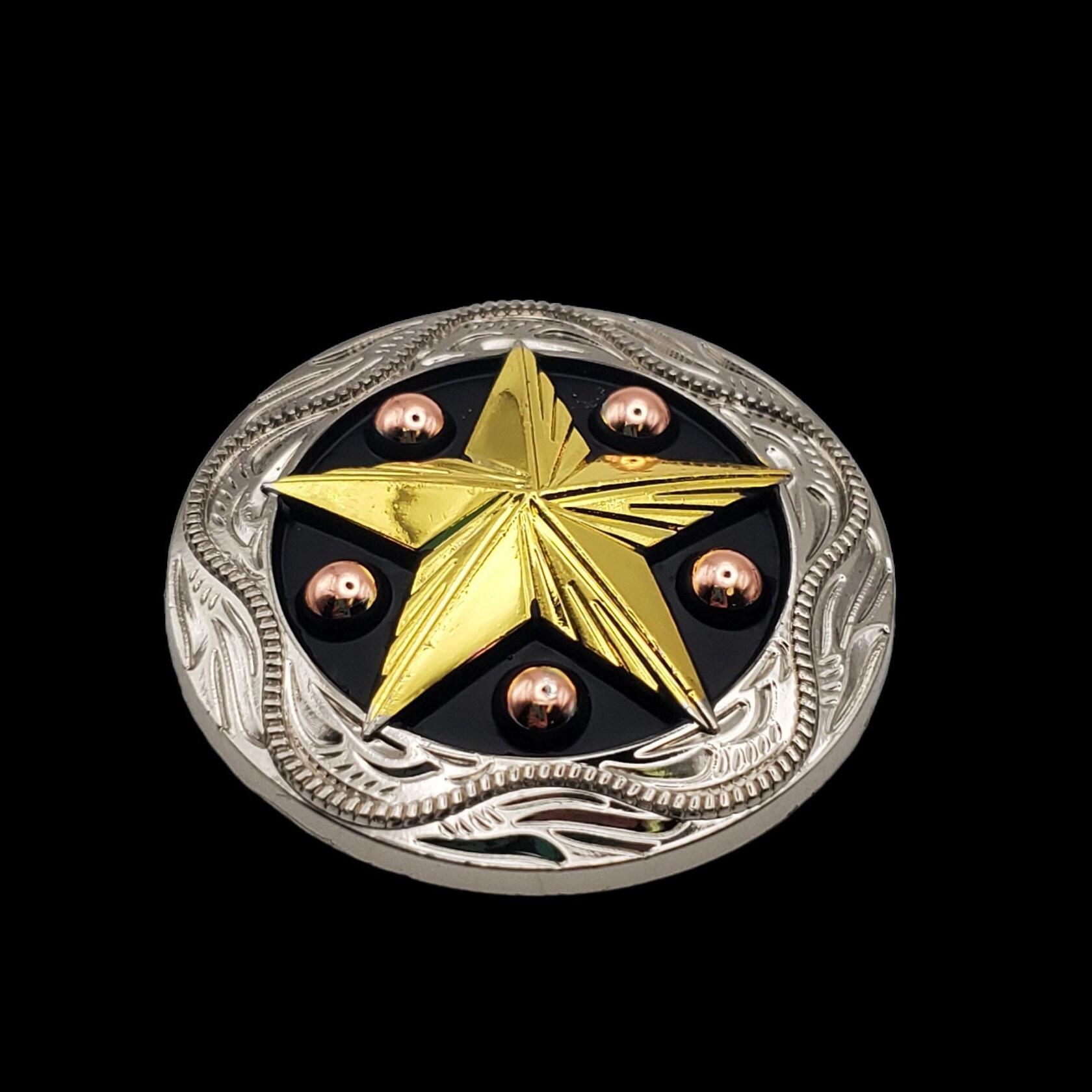 COLONISTA × NATAL CONPE10 ND ver. Set of 6 - Saddle Concho Set Nickel, Copper, Brass Star and
