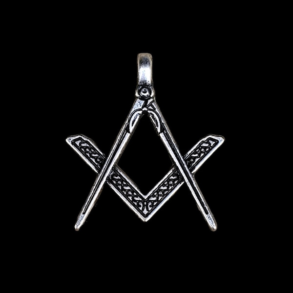 1-1/4" Square and Compasses Masonic Pendant