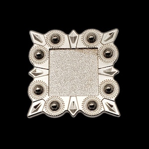 1-1/2&quot; Square Berry Blank Screwback Concho - Nickel Plated