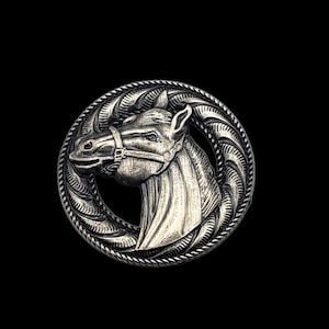 1-3/8&quot; Horse Head concho Antique Nickle Plated
