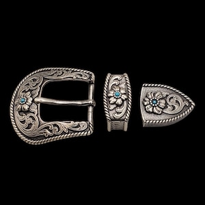 Turquoise 1-1/4&quot; Frisco 3 Pc Buckle Set