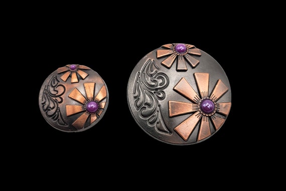 特売 West New - 6 of Set Saddle Copper Nickel, Antique Set Concho ライト・ランタン