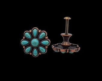 Abuela's round cabinet knobs (pair) antique copper