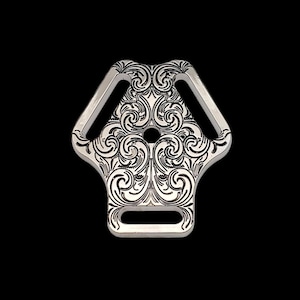 2-5/8" x 3" Grawerowany Napierśnik Niklowany