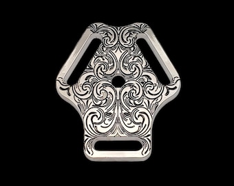 2-5/8" x 3" Grawerowany Napierśnik Niklowany