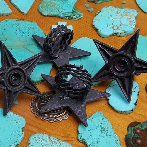 10 Cast Iron Star Napkin Rings (Box of 10)