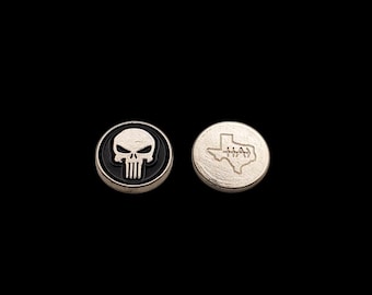 1/2" Military Skull Flat Back