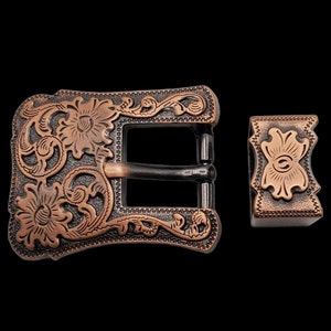 3/4 "Santa Fe Schnalle und Schleife Antik Kupfer