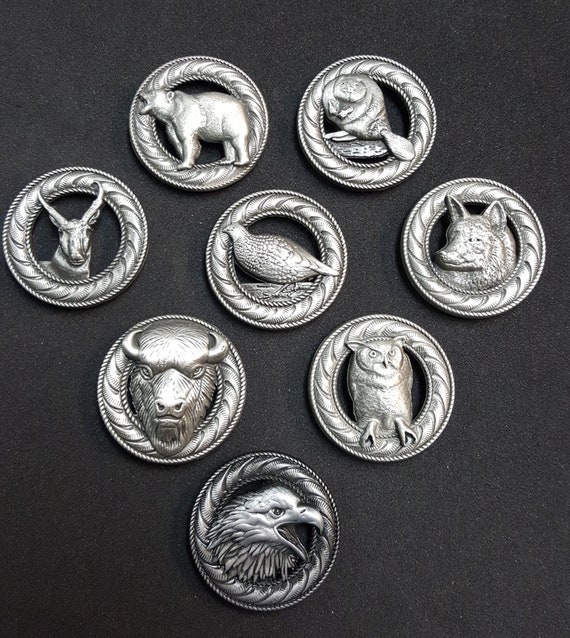 Wood Badge Critters Conchos antique silver Etsy