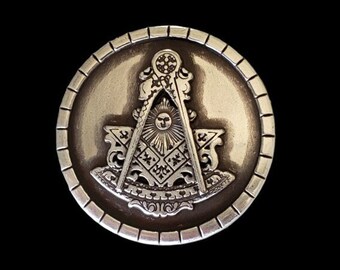 1 1/4" Masonic Past Master Hand Rubbed Sterling Plate