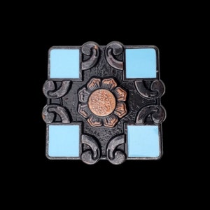 1-1/2" Turquoise Four Squares screw back concho