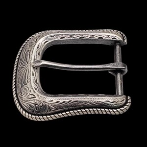 1 1/2 "Fersensteg Santa Ana Schnalle Antike Sterling Platte