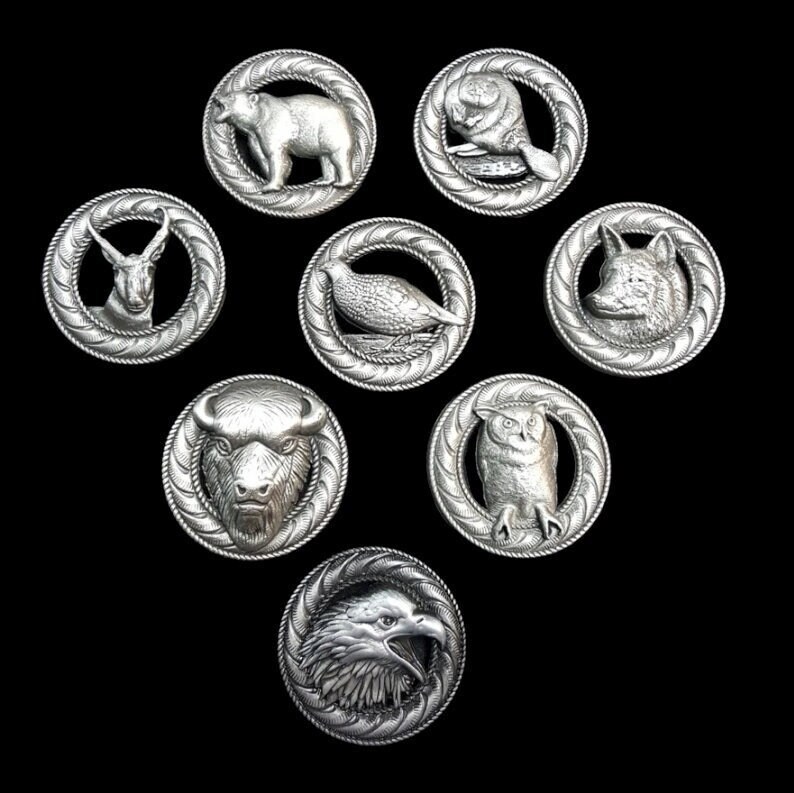 Wood Badge Critters Conchos Antique Silver Etsy