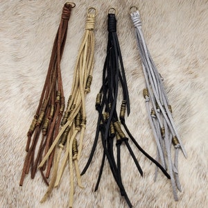 Leather and wire tassels