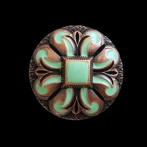 1-1/2&quot; screw back San Marcos concho ACP w/Aqua enamel