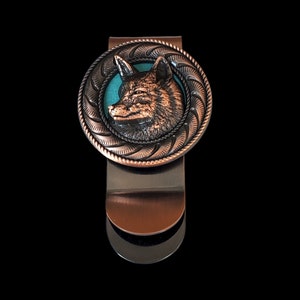 Money Clip Fox Head antique Copper
