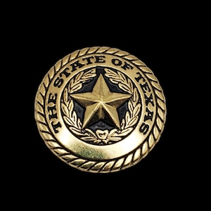 1-1/4&quot; Texas State Seal Gilt Screw-back Concho