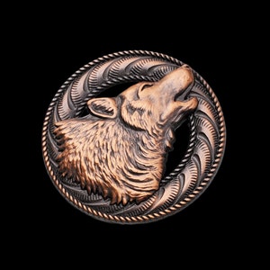 1-3/8" Howling Wolf Screw-back concho ACP